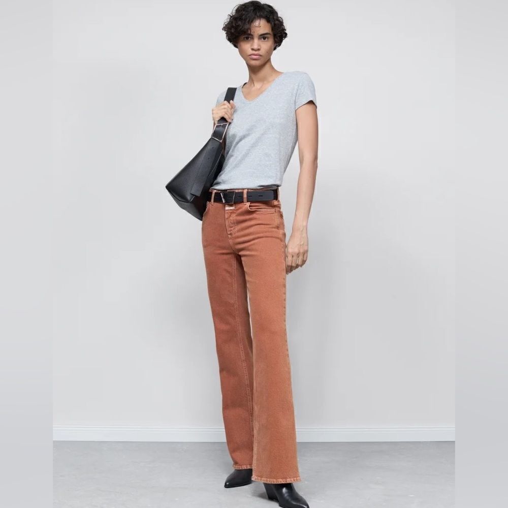 Closed Glow-Up Corduroy Orange Pants Wide Leg Size 28 - Picture 4 of 15